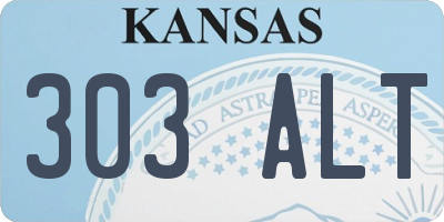 KS license plate 303ALT