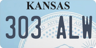 KS license plate 303ALW