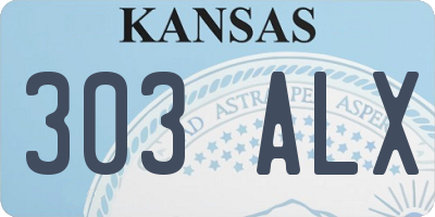 KS license plate 303ALX