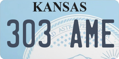 KS license plate 303AME