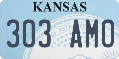 KS license plate 303AMO