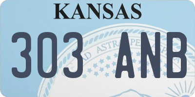 KS license plate 303ANB