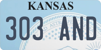 KS license plate 303AND