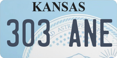 KS license plate 303ANE