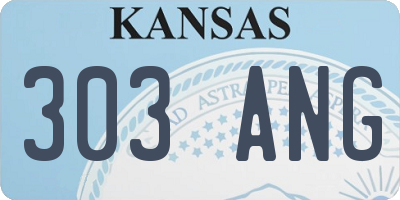 KS license plate 303ANG