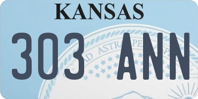 KS license plate 303ANN