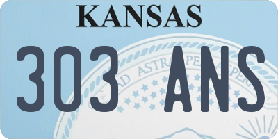 KS license plate 303ANS