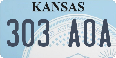 KS license plate 303AOA