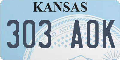 KS license plate 303AOK