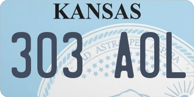 KS license plate 303AOL