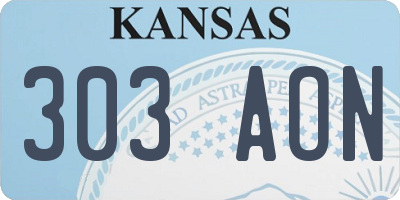 KS license plate 303AON