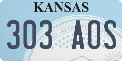 KS license plate 303AOS