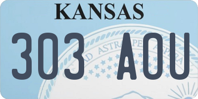 KS license plate 303AOU