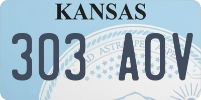 KS license plate 303AOV