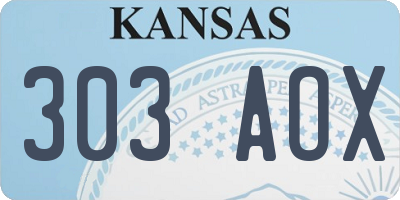 KS license plate 303AOX