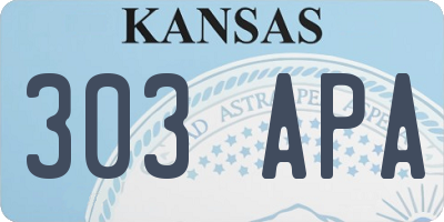 KS license plate 303APA