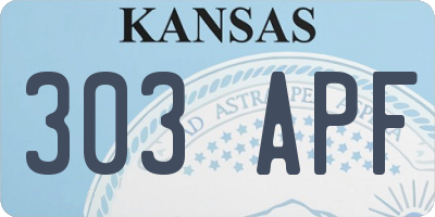 KS license plate 303APF