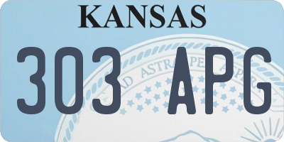 KS license plate 303APG