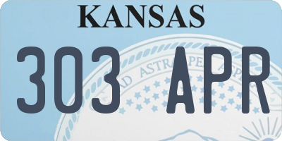 KS license plate 303APR