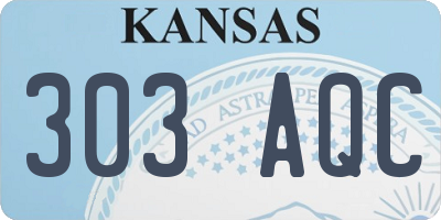 KS license plate 303AQC