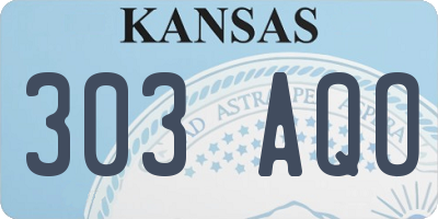 KS license plate 303AQO