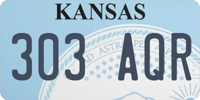 KS license plate 303AQR