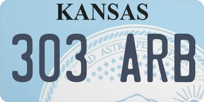 KS license plate 303ARB