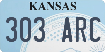KS license plate 303ARC