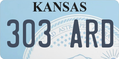KS license plate 303ARD
