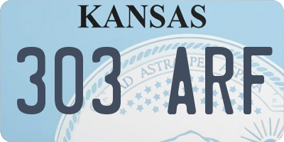 KS license plate 303ARF