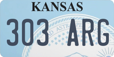 KS license plate 303ARG