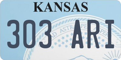 KS license plate 303ARI