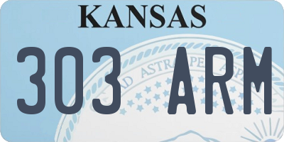 KS license plate 303ARM