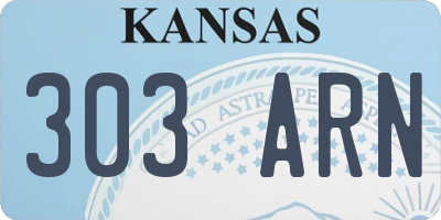 KS license plate 303ARN