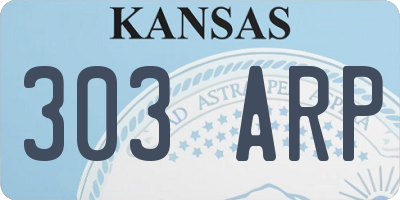 KS license plate 303ARP