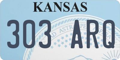 KS license plate 303ARQ