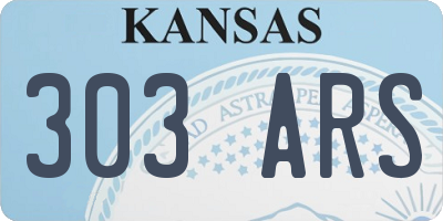 KS license plate 303ARS