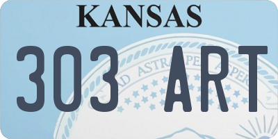 KS license plate 303ART