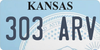 KS license plate 303ARV