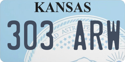 KS license plate 303ARW