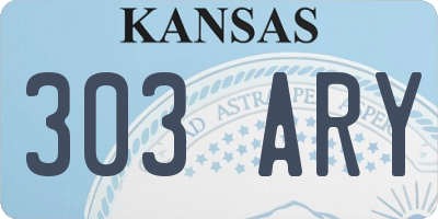KS license plate 303ARY