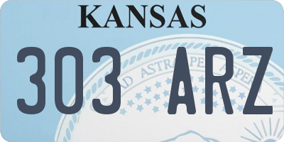 KS license plate 303ARZ