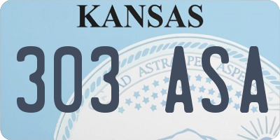 KS license plate 303ASA