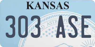 KS license plate 303ASE