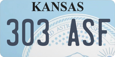 KS license plate 303ASF