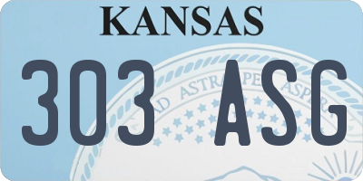 KS license plate 303ASG