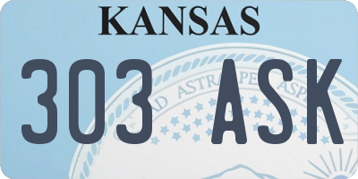 KS license plate 303ASK