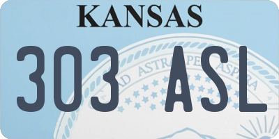 KS license plate 303ASL