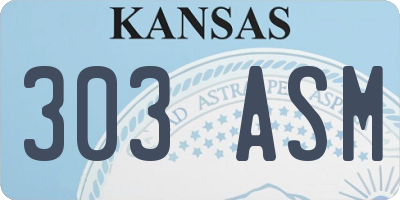 KS license plate 303ASM