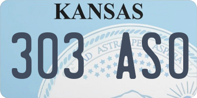 KS license plate 303ASO